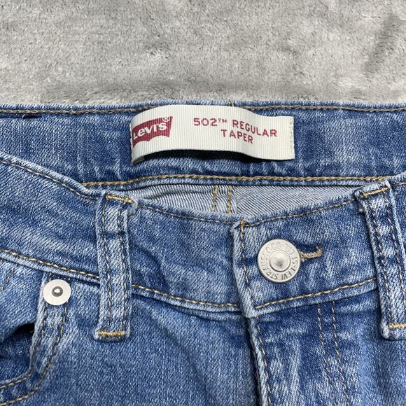 Levi's 502 Jeans Youth Boys Size 14 Regular Blue Taper Denim 27X27 Light Wash - Picture 2 of 8